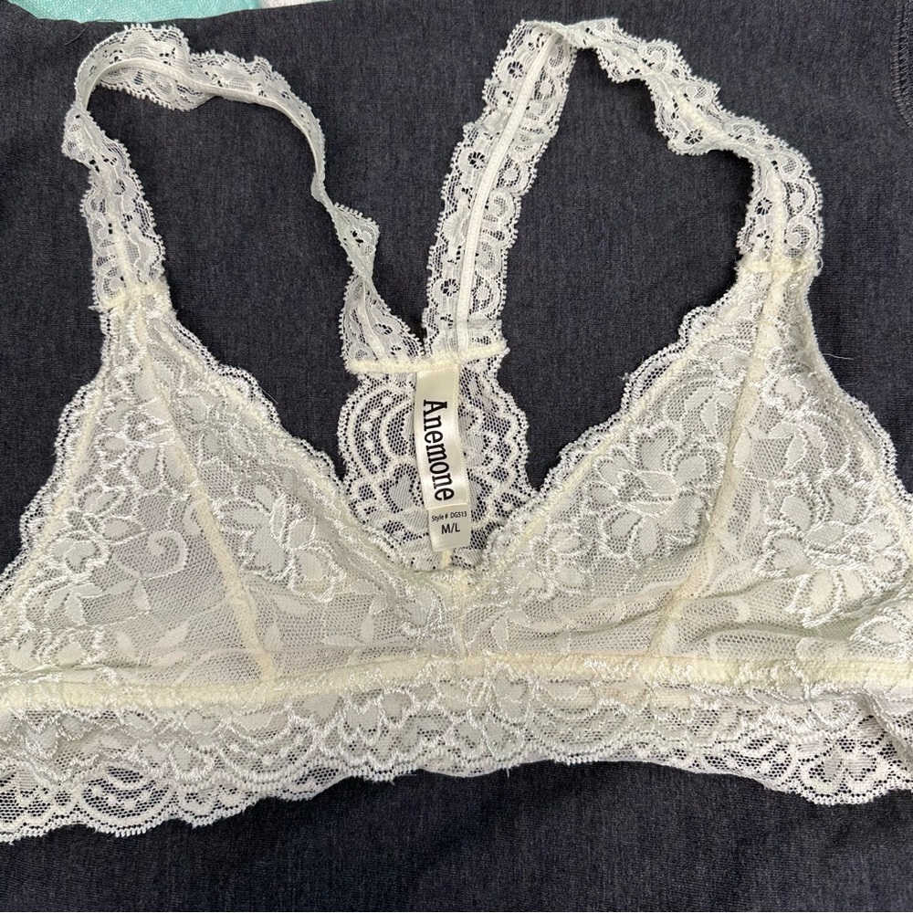 Anemone Cream Lace Racerback Bralette